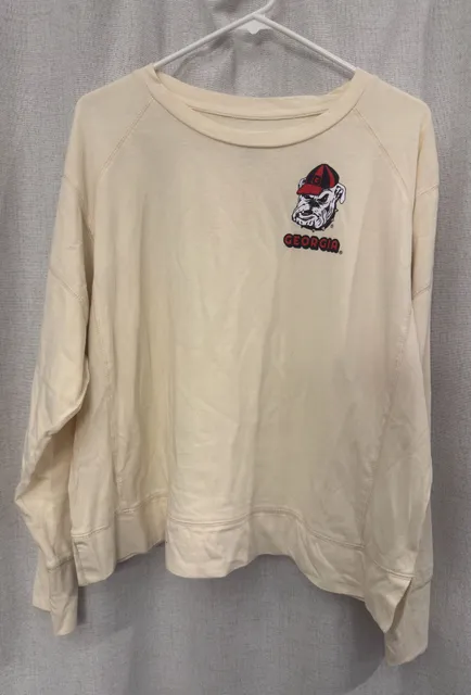 Rivalry Threads Georgia Bulldogs Sweatshirt Size XL 16/18 Cream