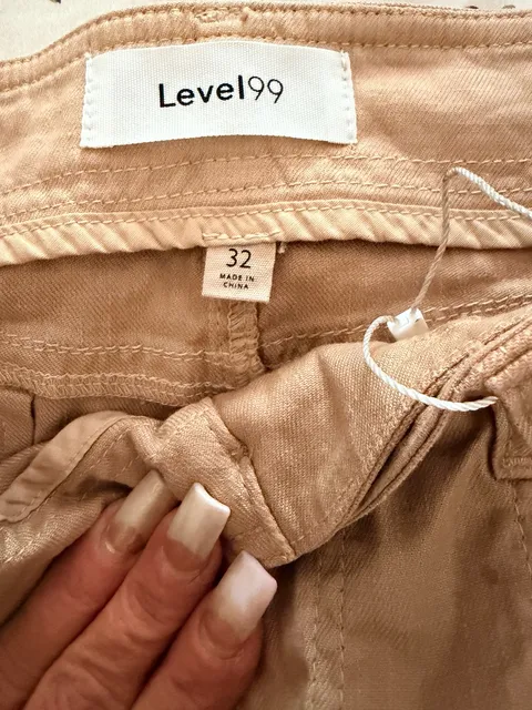 Level99 Utility Cargo Pants Size 32 Tan Casual Pocket Trousers