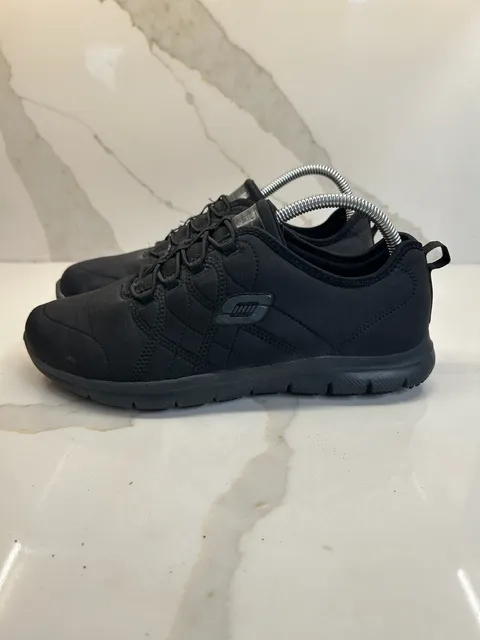 Skechers Work Ghenter Srelt Slip Resistant Black Work Shoes (Size: 9.5)