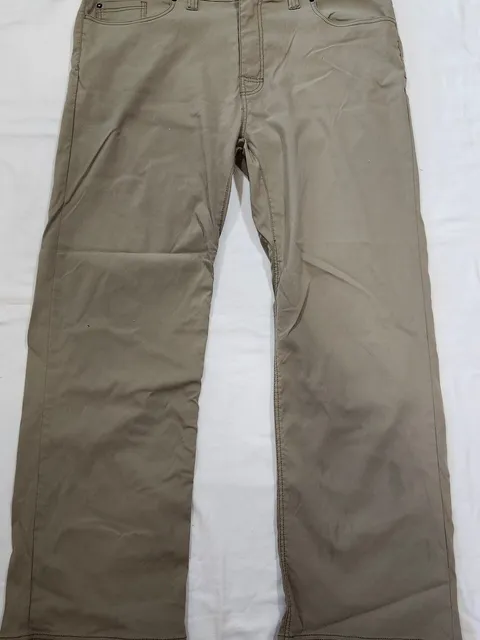 PrAna Slim Fit Pants 40x32 Khaki Tan Casual Stretch Trousers