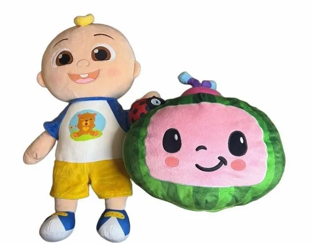 Cocomelon JJ Plush Doll 20” + WATERMELON  10” PLUSH-COMBO Jazwares  Entertainment Soft Cuddly