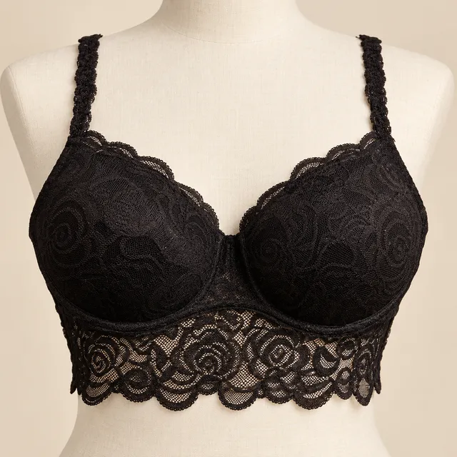 Pink Victoria's Secret Lace Bralette Size M Black Lingerie