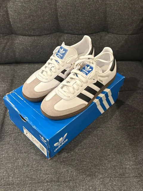7M / 8W - Adidas Samba OG White Black Gum Sneakers
