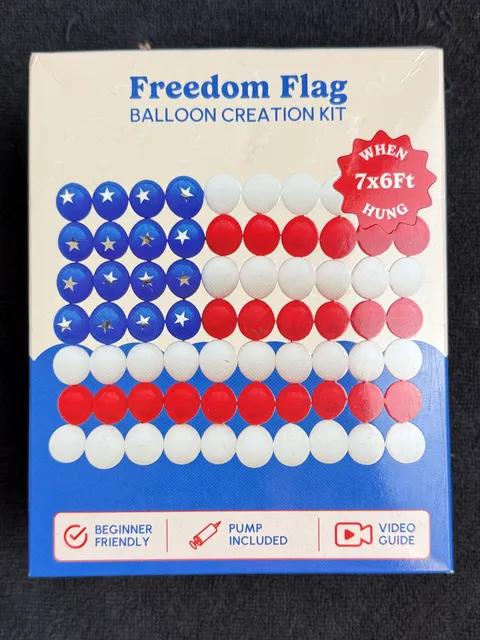 House of Party Freedom Flag Balloon Creation Kit 7x6Ft Hung