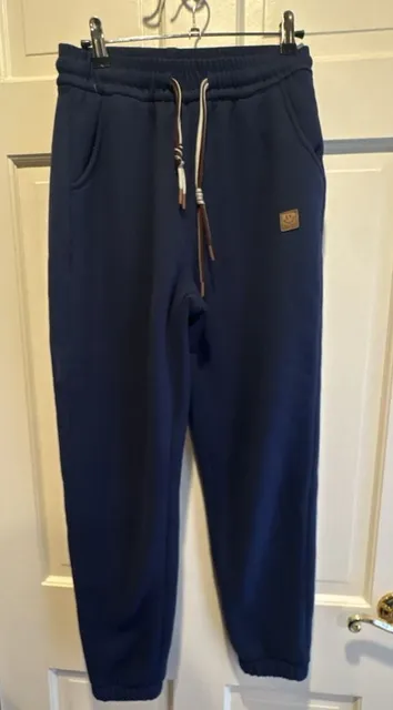 Tao Lele Sherpa Lined Sweatpants Size S/M Blue Joggers Drawstring