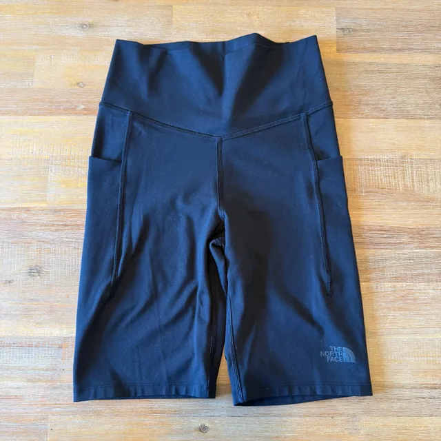 The North Face Active Bike Shorts Black High Rise Pockets Hiking Women Size M