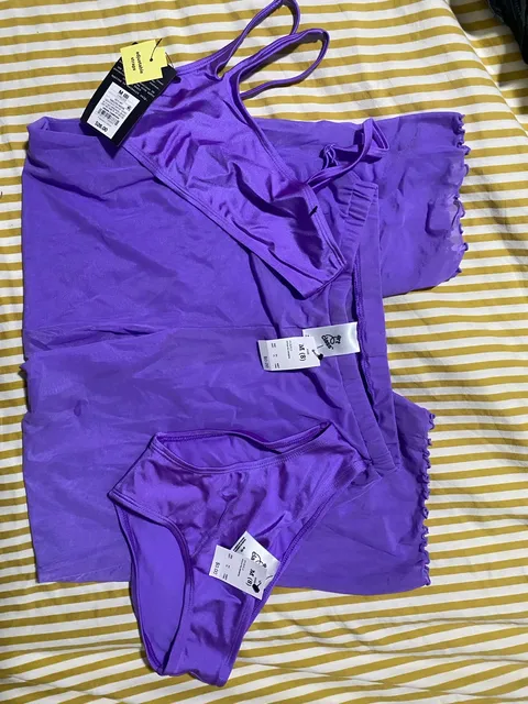 Art Class 3-Piece Swimsuit Set Size M (8) Purple