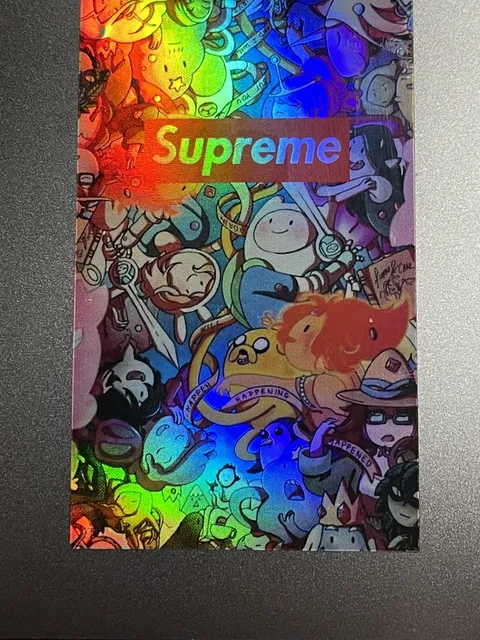 Supreme Vinyl Sticker Adventure Time Holographic 1.7x3" Punk Rock Car Skater