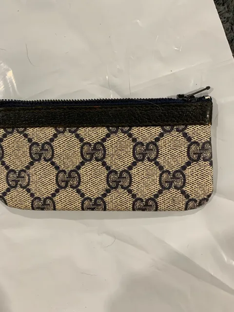 From the 1980s Gucci GG Monogram Canvas Zip Coin Pouch