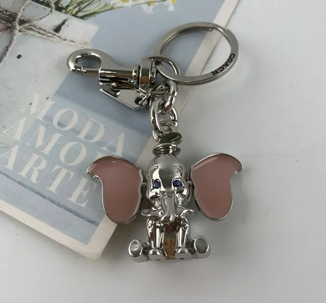 Coach Disney Dumbo Elephant Silver Tone Metal Keychain Bag Charm