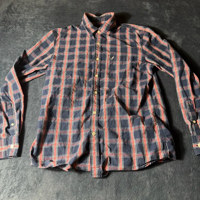 American Eagle Plaid Long Sleeve Button Down Shirt Size youth medium