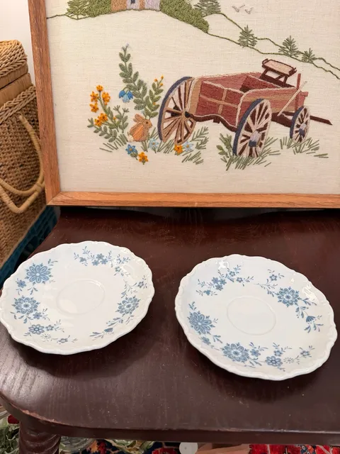Seltmann Weiden Christina Pattern Bavarian Blue Floral Saucer Plate Scalloped