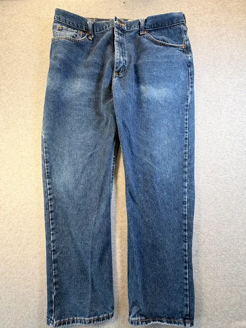 Wrangler Regular Fit Jeans 40x30 Straight Leg Blue Denim