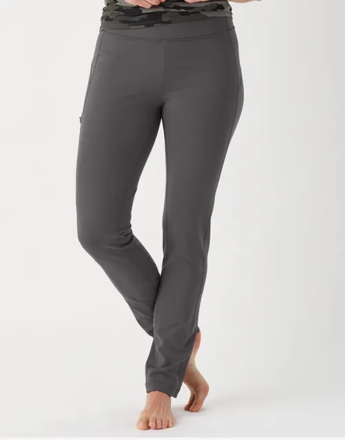Duluth Trading Co NoGA Classic Slim Leg Pants Womens L Gray Heather Stretch 31”