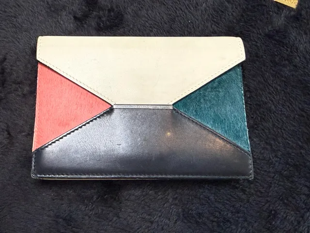 Celine Multicolor Calfskin & Haircalf Envelope Wallet