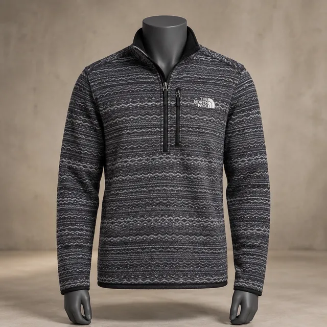 The North Face 1/4 Zip Fleece Pullover XXL/TTG Gray Fair Isle Pattern