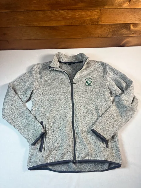 Port Authority Notre Dame High School Fleece Jacket Size M Gray Full Zip