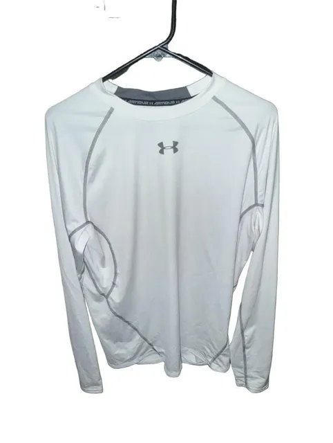 Under Armour HeatGear Compression Long Sleeve Shirt XXL White
