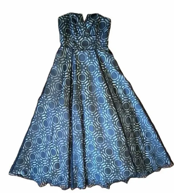 Nicole By Nicole Miller Size 8 Black Geometric Dress