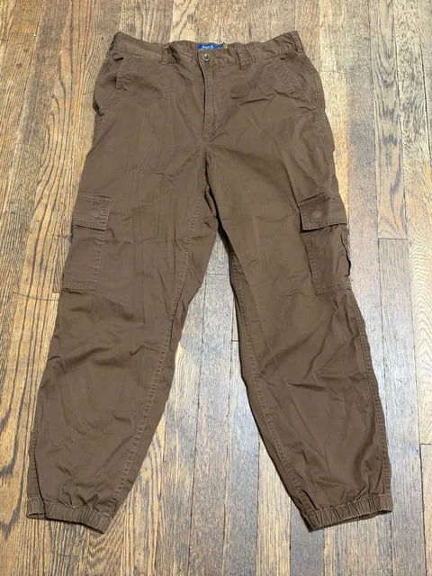 Polo Ralph Lauren Cargo Pants Earth Tone Brown Cotton Utility Trousers Size Small
