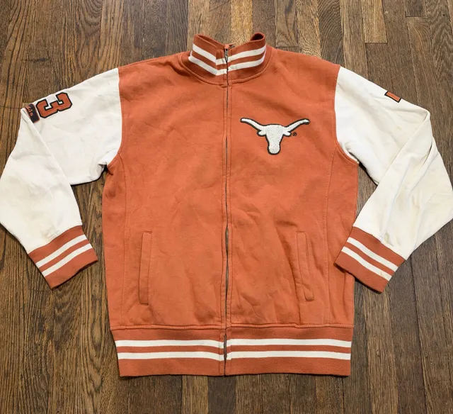 Vintage Colosseum Athletics Texas Longhorns Zip Letter Sweater XL Orange