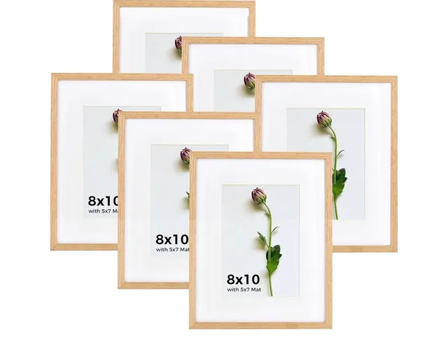 Picture Frame Set 8x10 With 5x7 Mat Light Wood Color