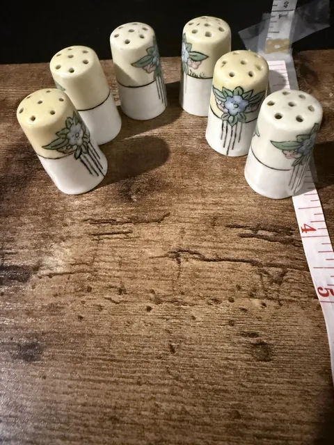 Vintage Salt & Pepper Shakers Lusterware Mini Ceramic Floral Lot of 6 3 Pairs