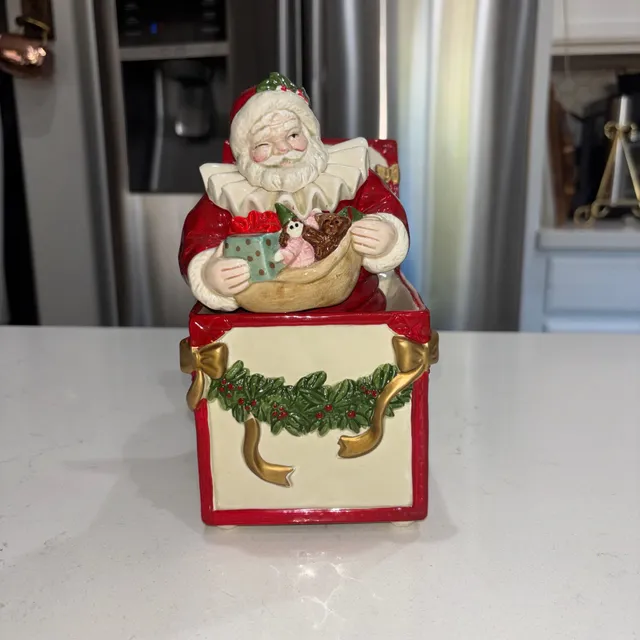 Otagiri Santa Claus Musical Jack In The Box Figurine Japan