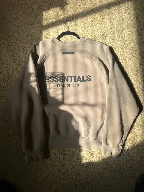 Y2K streetwear Fear Of God Essentials Sweatshirt Tan Brown