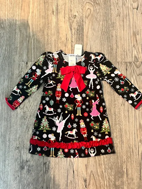 Bonnie Jean Nutcracker Dress Size 2T Christmas Holiday Bow
