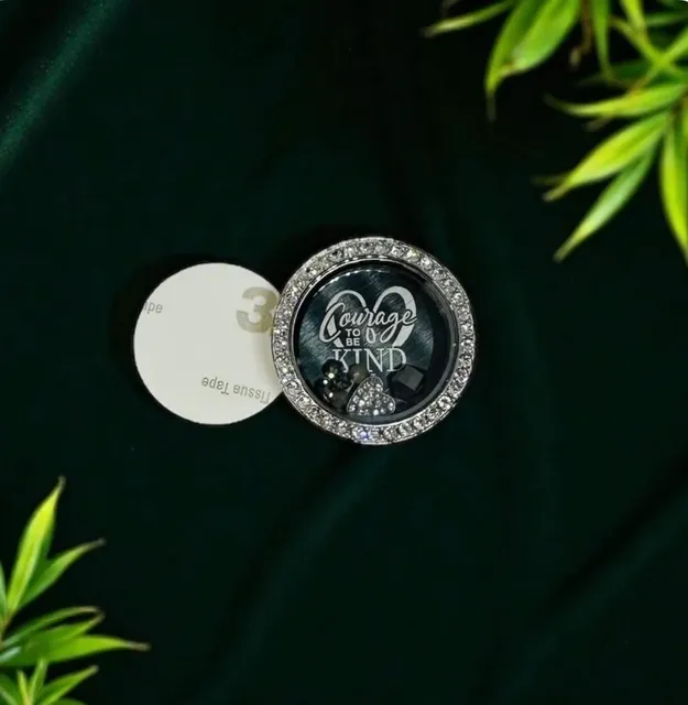 Origami Owl Large Stick-it Twist Locket w/plate, charms & stardust