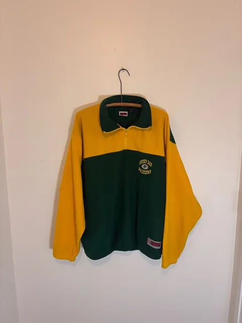 Iron Knights Green Bay Packers 1/4 Zip Fleece Size L Vintage 90s NFL