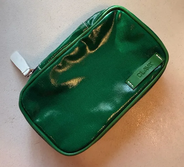 Clava Green Patent Cosmetic Pouch