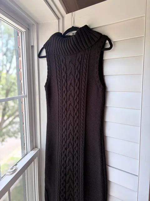 Cable Knit Turtleneck Sweater Dress Old Money Après Ski Winter Resort
