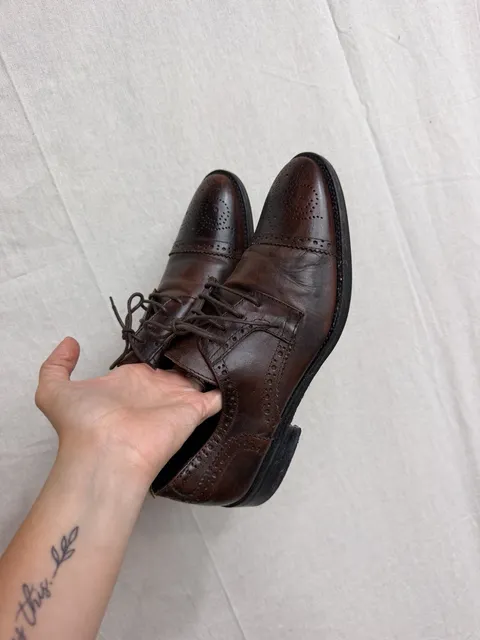 Varese Brown Leather Brogue Oxfords Size 41