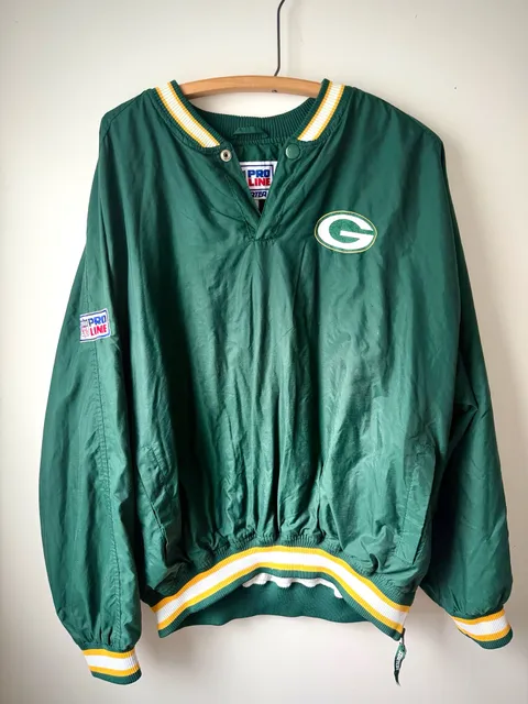 Vintage 90s Starter NFL Pro Line Green Bay Packers Windbreaker Pullover Jacket 