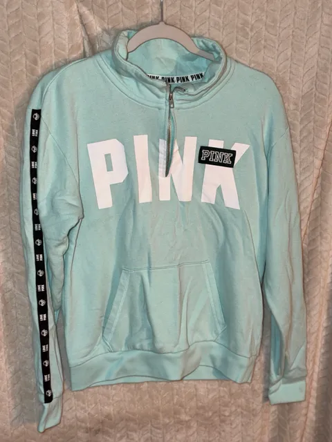 Victoria's Secret PINK Half Zip Sweatshirt Size S/P Mint Green