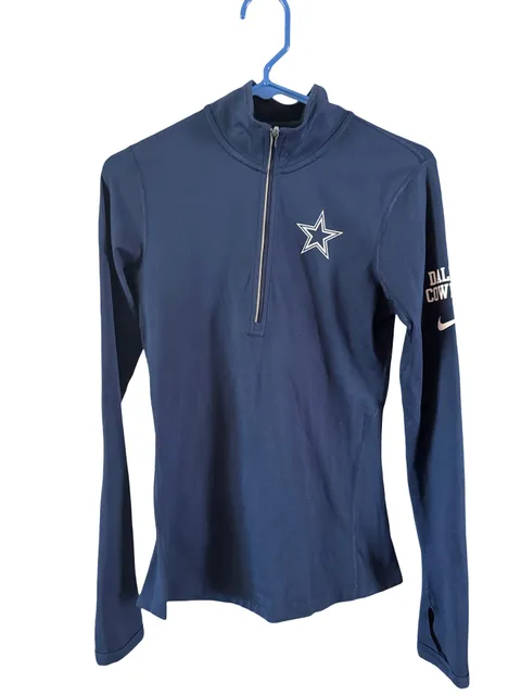 Nike Dallas Cowboys Quarter Zip Size XS Blue Dri-FIT Pullover