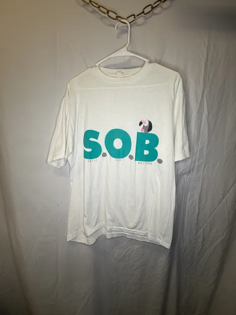 Vintage S.O.B. Sweet Old Buzzard T-Shirt Size XL White Single Stitch
