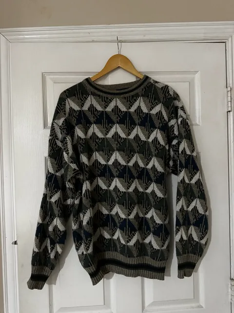 Towncraft Geometric Knit Sweater Size XXL Vintage