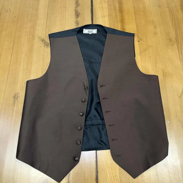 After Six Tuxedo Vest Size LR Brown Formal Waistcoat