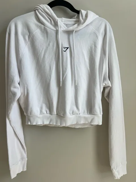 Gymshark Cropped Hoodie White