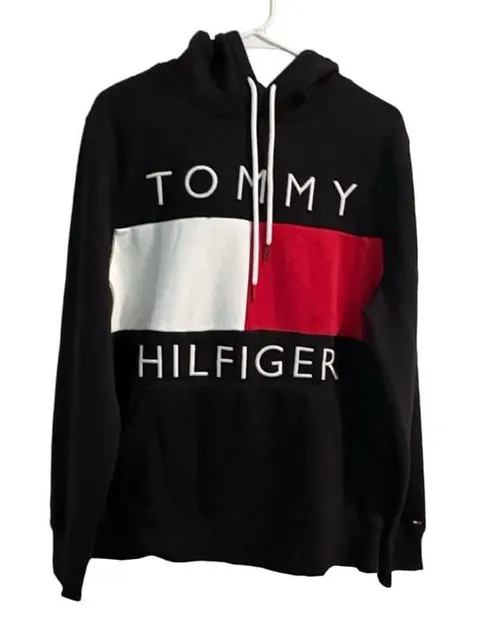 Tommy Hilfiger Colorblock Logo Hoodie Black