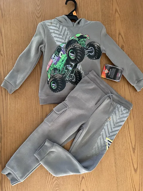 Monster Jam Grave Digger Hoodie And Joggers Set Size 4T