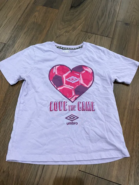 Umbro Love The Game T-Shirt Size XL Purple Soccer Graphic Tee