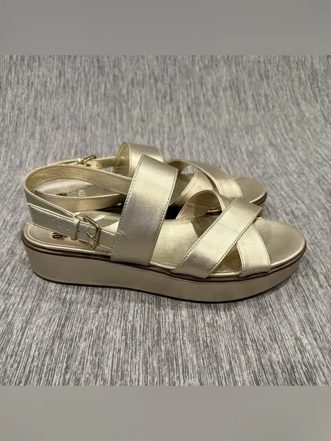Naturalizer Gold Platform Slingback Sandals