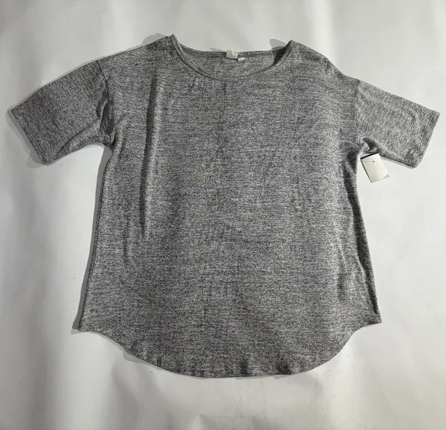 GAP Grey Heathered Short Sleeve Knit T-Shirt Top Size L