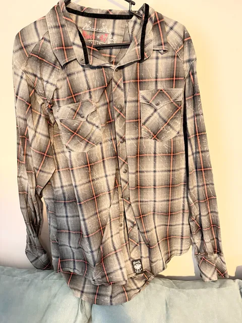 Rock 47 Plaid Western Shirt Size XXL