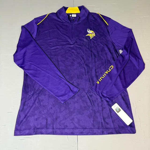 Minnesota Vikings Antigua Content Quarter-Zip Pullover Top - Purple/Gold,