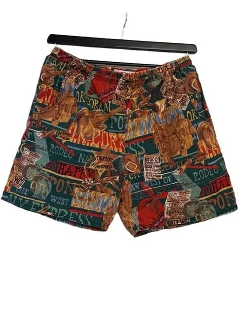 Vintage 90’s Western Rodeo Print Shorts Multi Color